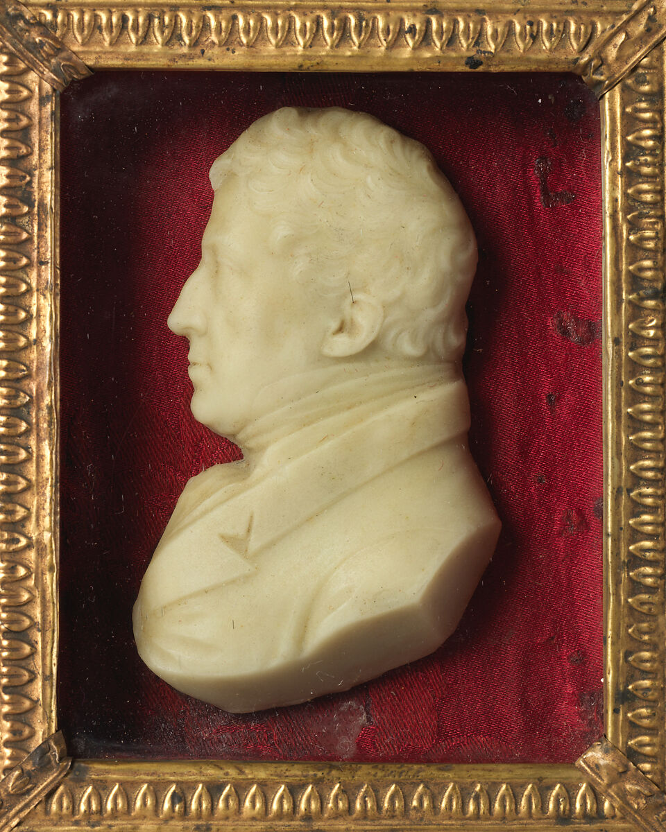 General Lafayette (1757–1834), Possibly by T. R. Poole (active 1799, died ca. 1821), Colorless wax against red woven cloth; frame: gold wood with glass, British 