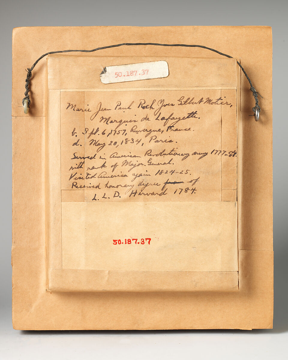 General Lafayette (1757–1834), Possibly by T. R. Poole (active 1799, died ca. 1821), Colorless wax against red woven cloth; frame: gold wood with glass, British