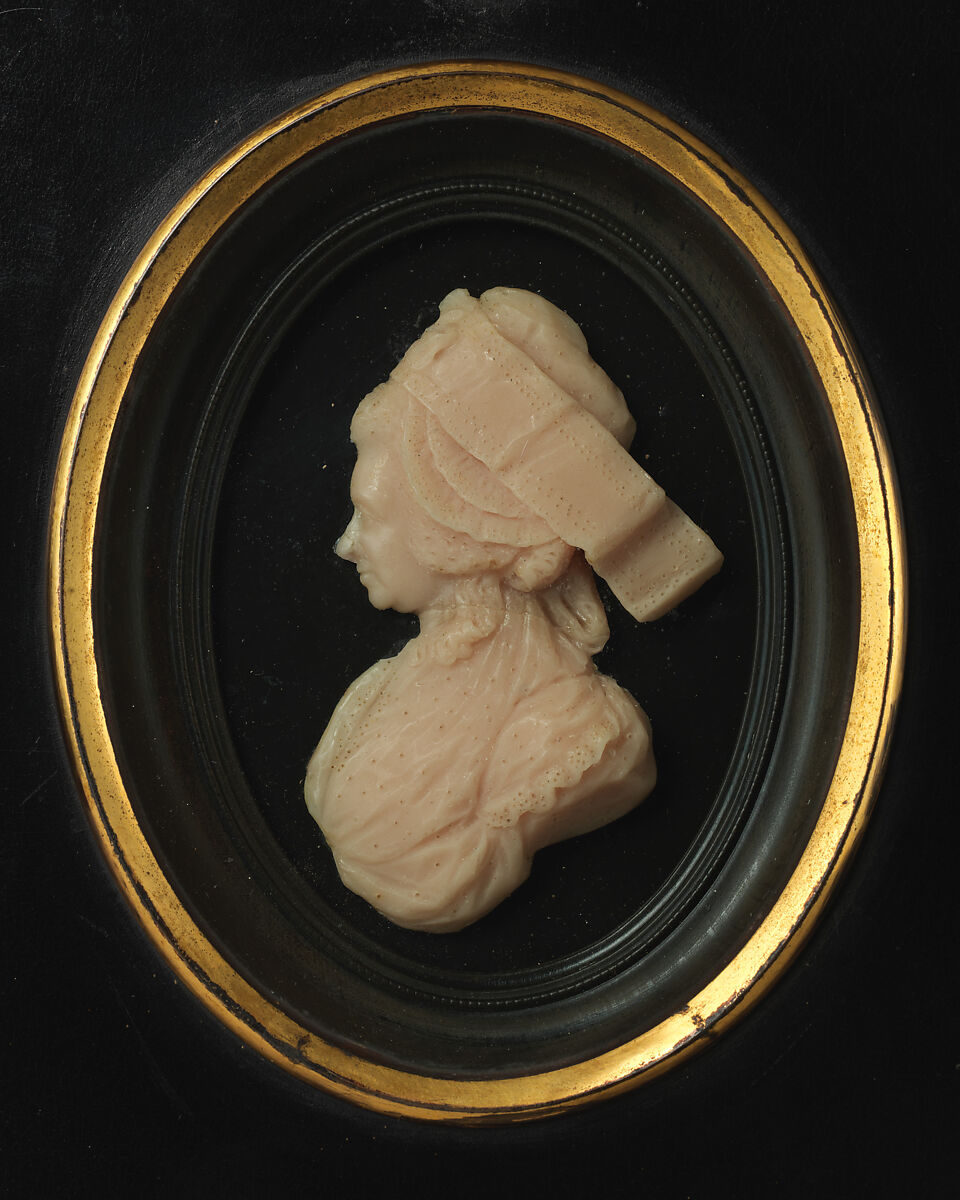 Mrs. William Power (née Shed), Probably by John Henderson (died 1829), Colorless wax on black ground; frame: wood with brass mounts and glass, British