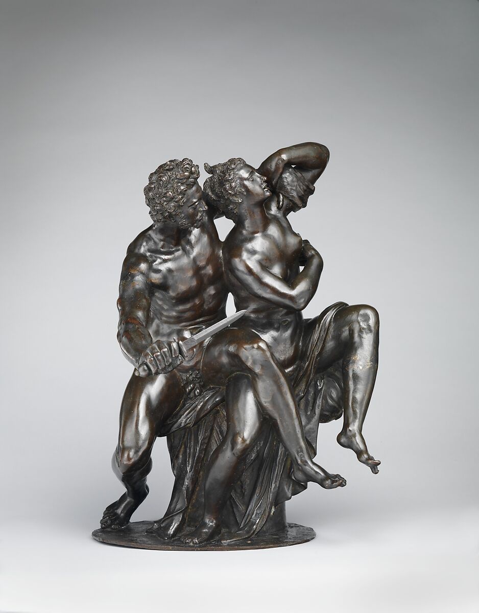 Tarquin and Lucretia, After a model attributed to Hubert Gerhard (Netherlandish, 1540/50–1621, active Germany), Bronze, German