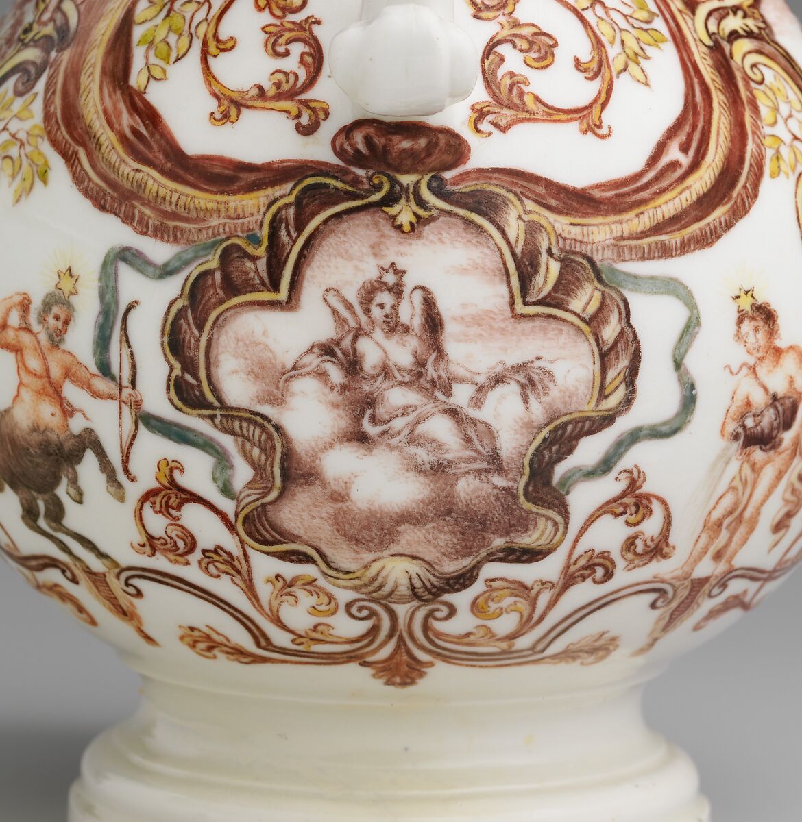 Coffeepot, Meissen Manufactory (German, 1710–present), Hard-paste porcelain decorated in polychrome enamels, German, Meissen and Breslau (Wrocław)