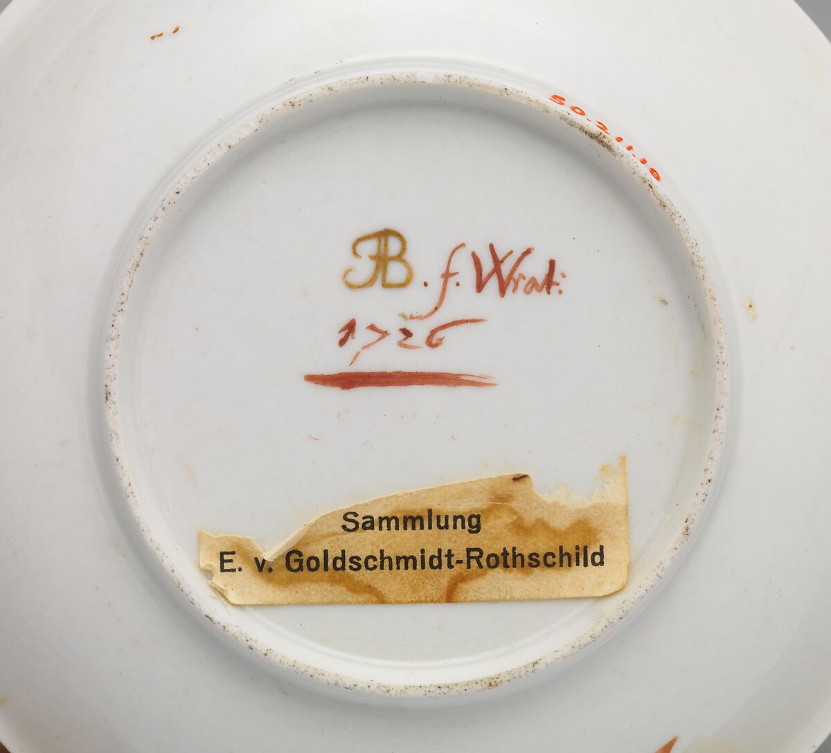 Saucer, Vienna, Hard-paste porcelain, Austrian, Vienna with German, Breslau (Wrocław) decoration