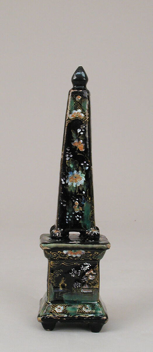 Obelisk, Tin-glazed earthenware, Dutch, Delft 