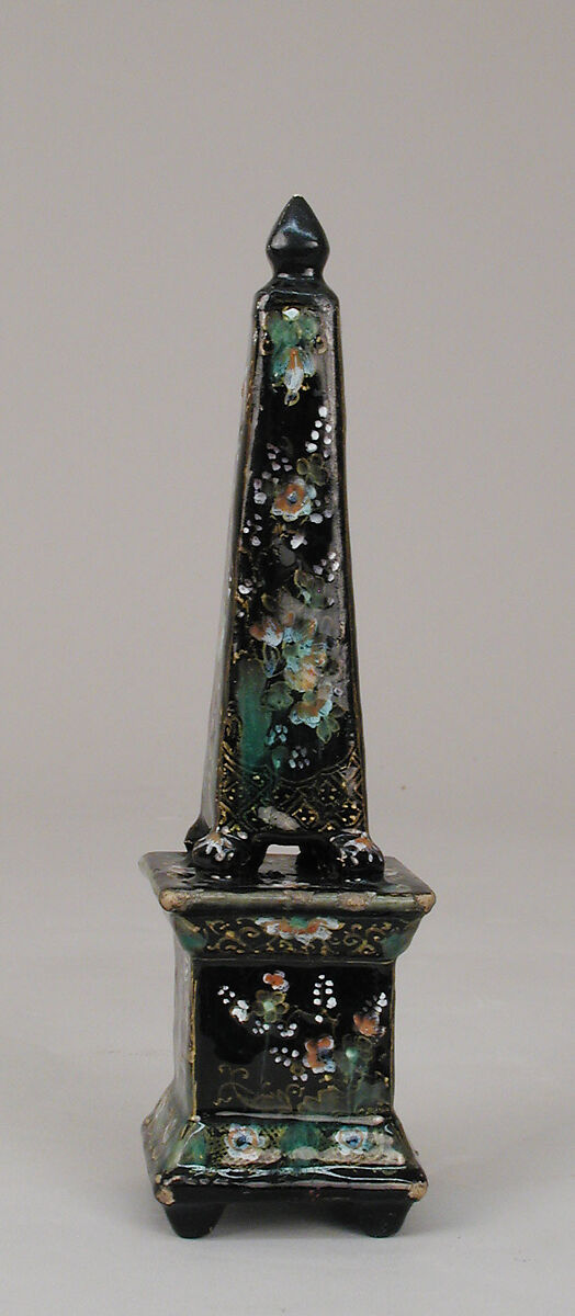 Obelisk, attributed to Lambertus van Eenhoorn (Dutch, 1651–1721), Tin-glazed earthenware, Dutch, Delft