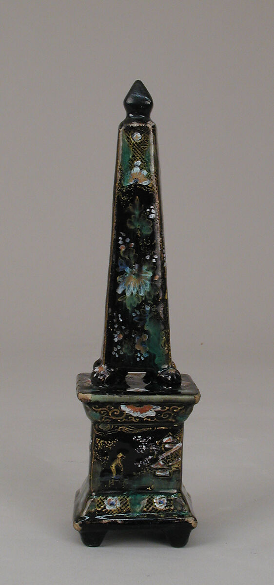 Obelisk, attributed to Lambertus van Eenhoorn (Dutch, 1651–1721), Tin-glazed earthenware, Dutch, Delft