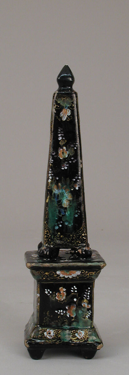 Obelisk, attributed to Lambertus van Eenhoorn (Dutch, 1651–1721), Tin-glazed earthenware, Dutch, Delft