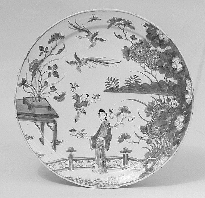 Plate, Pieter Adriaeusz Kocks and his widow (working 1701–22), Tin-glazed earthenware, Dutch, Delft