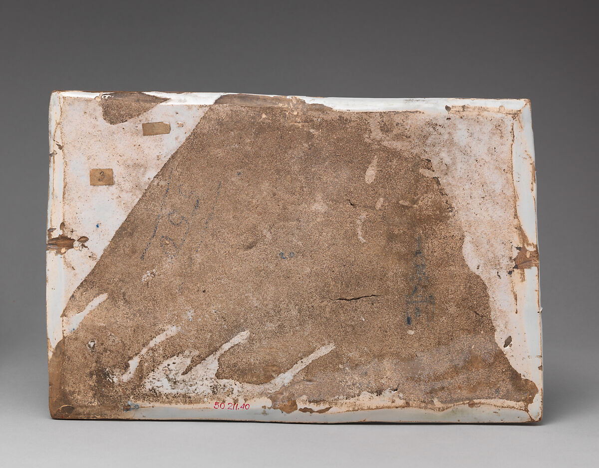 Plaque with a Dutch landscape, possibly a view of Kethel, Frederick van Frijtom (ca. 1632–1702), Tin-glazed earthenware, Dutch, Delft