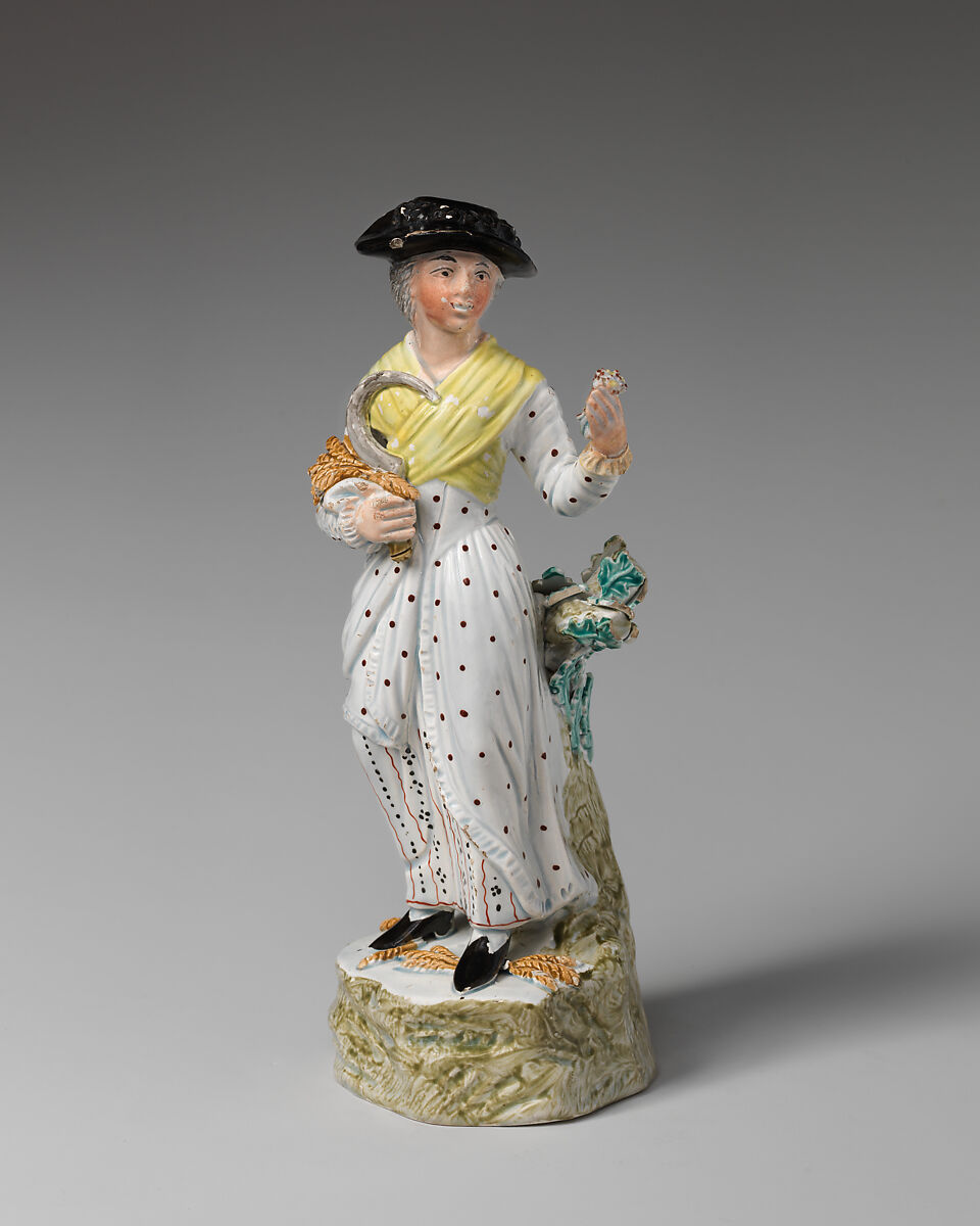 Harvester and woman companion, Lead-glazed earthenware, British, Leeds