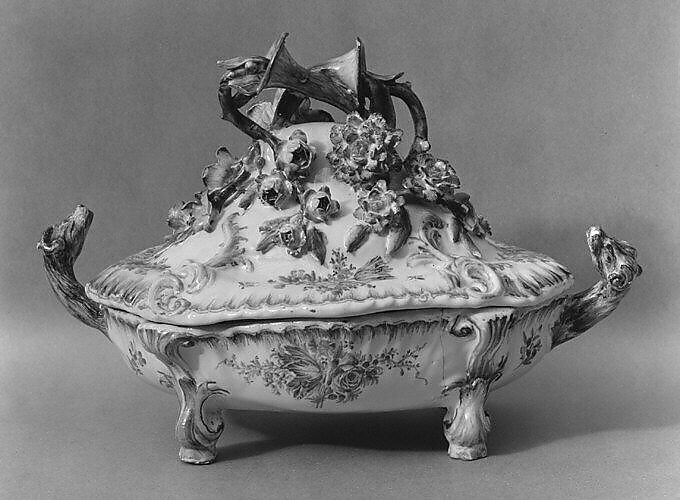Pair of tureens with covers, Fauchier Manufactory (period of Joseph II, 1751–89), Faience (tin-glazed earthenware), French, Marseilles