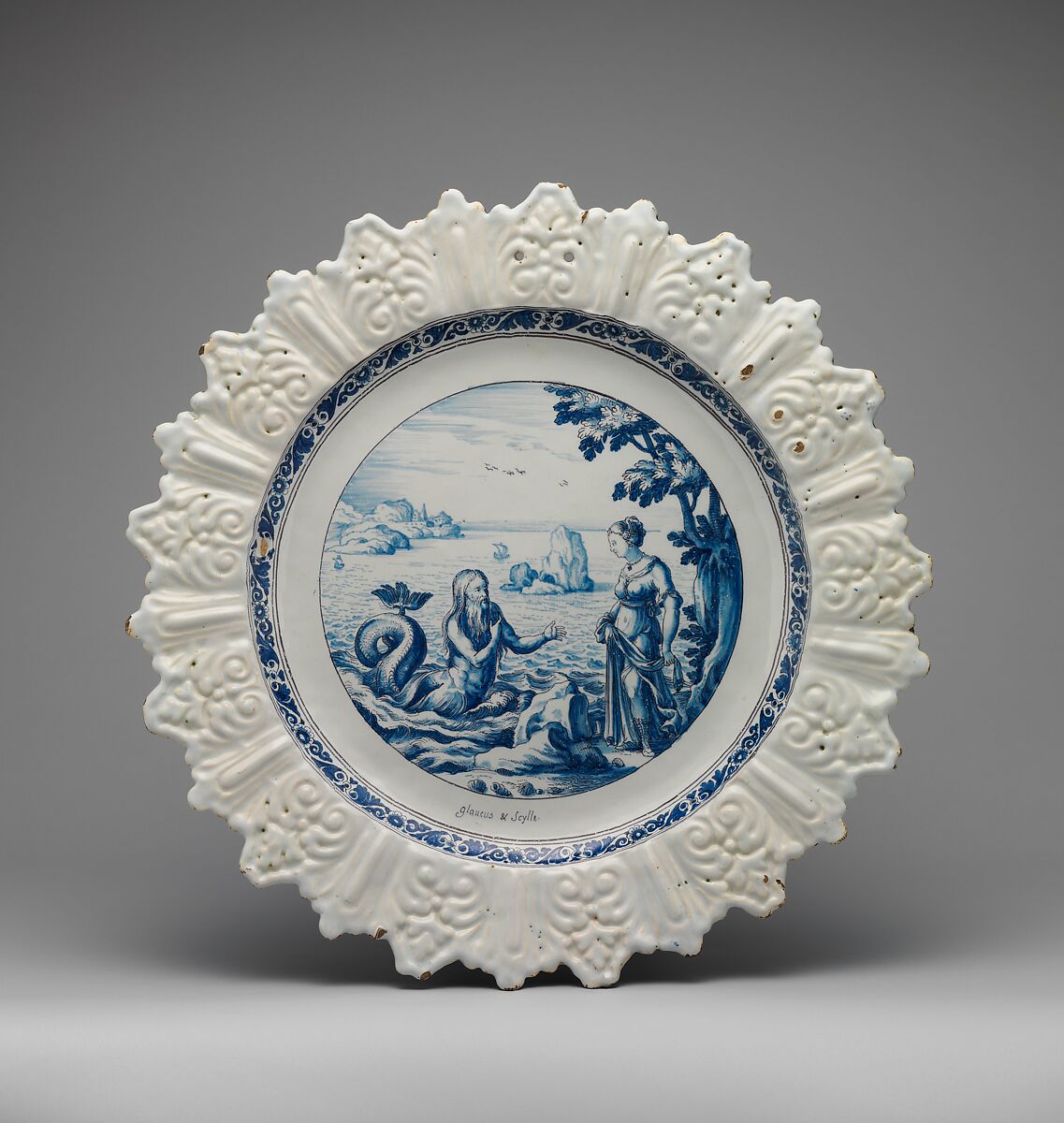 Dish, Saint-Jean-du-Désert, Faience (tin-glazed earthenware), French, Marseilles 