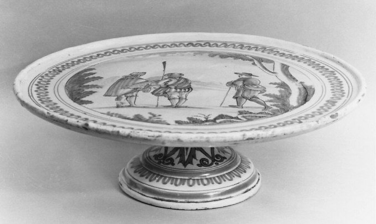 Tazza, Saint-Jean-du-Désert, Faience (tin-glazed earthenware), French, Marseilles 