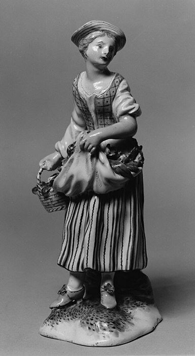 Girl (one of a pair), Niderviller (French, manufactory established 1735), Faience (tin-glazed earthenware), French, Niderviller 