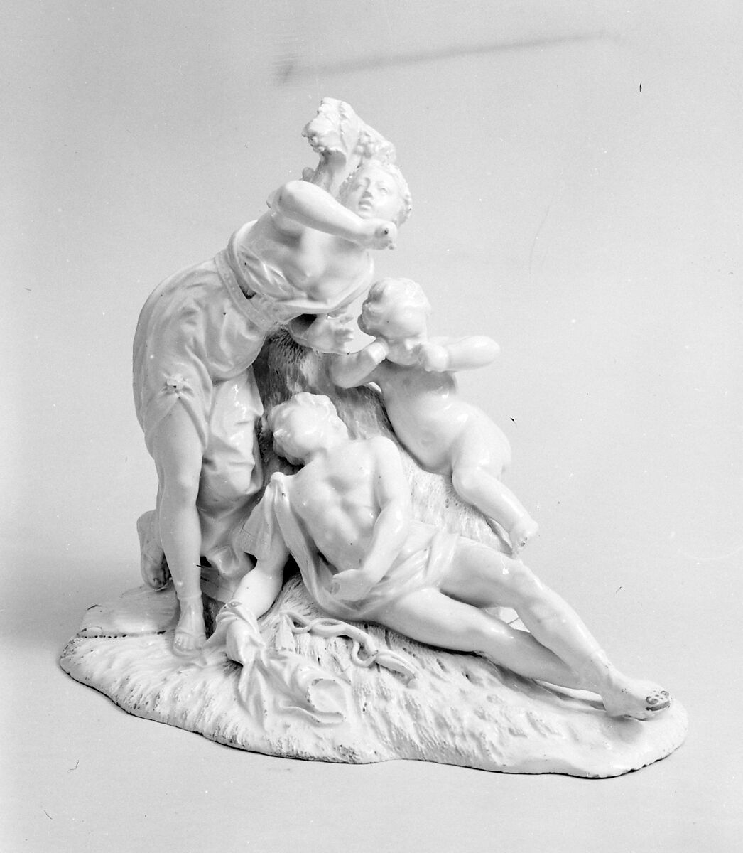 Pyramus and Thisbe, Pont-aux-Choux, Faience fine (lead-glazed earthenware), French, Paris 