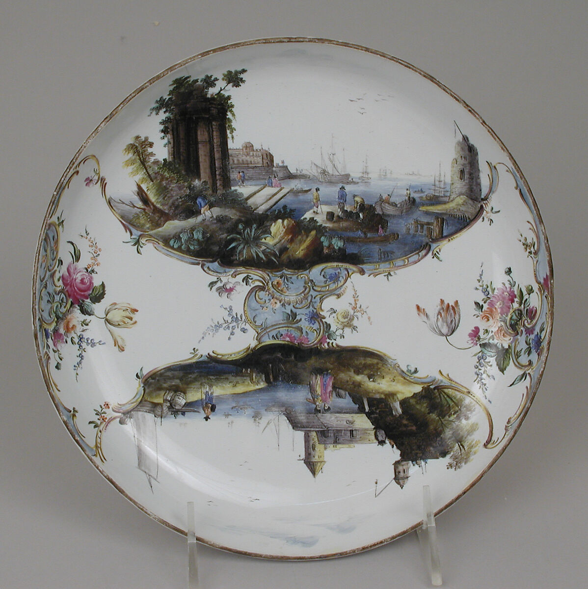 Dish, Faience (tin-glazed earthenware), French, Sceaux 