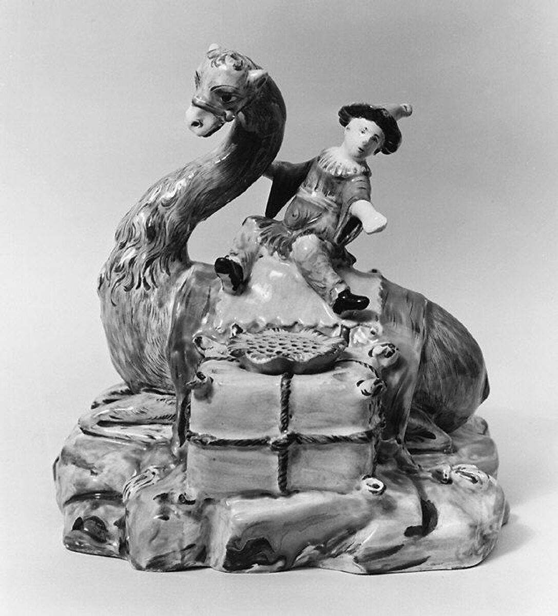 Inkstand, Faience (tin-glazed earthenware), French, Sceaux
