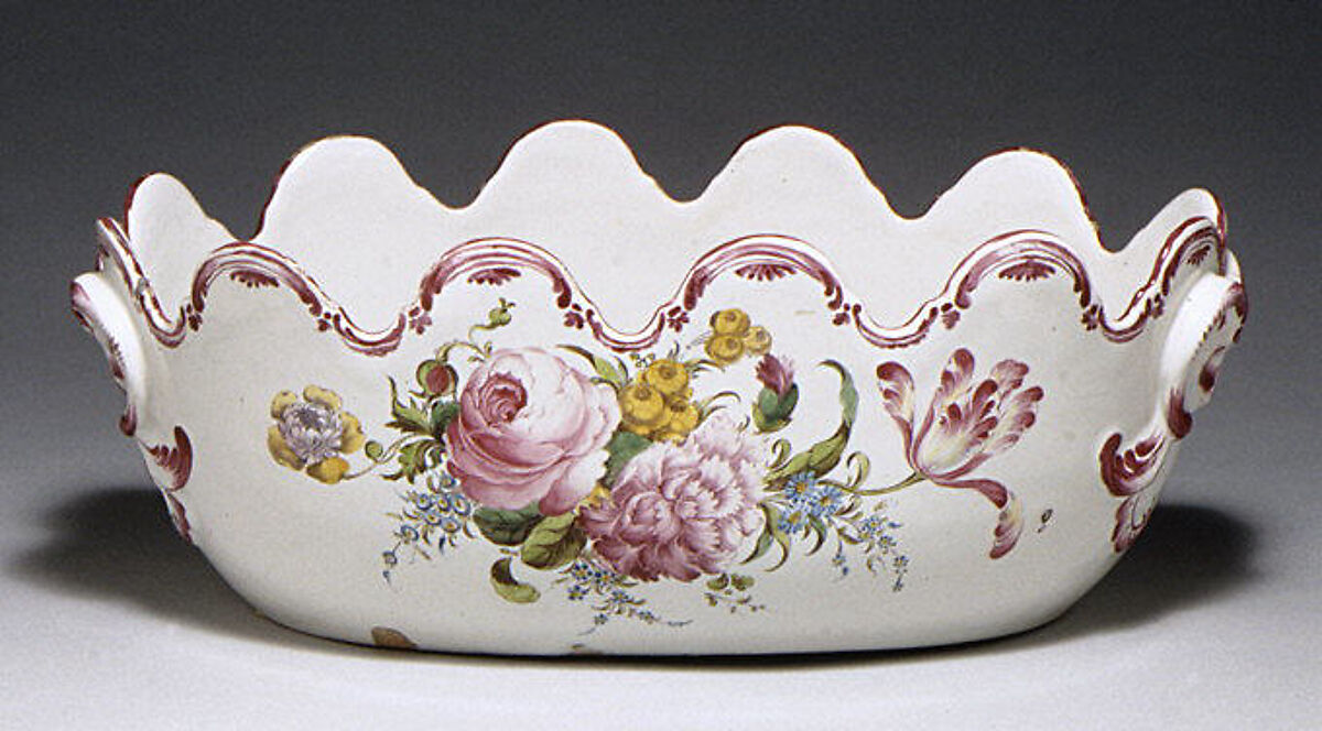 Wine glass cooler (Verriere), Protais Pidoux (French, 1725–1790), Faience (tin-glazed earthenware), French, Meillonas