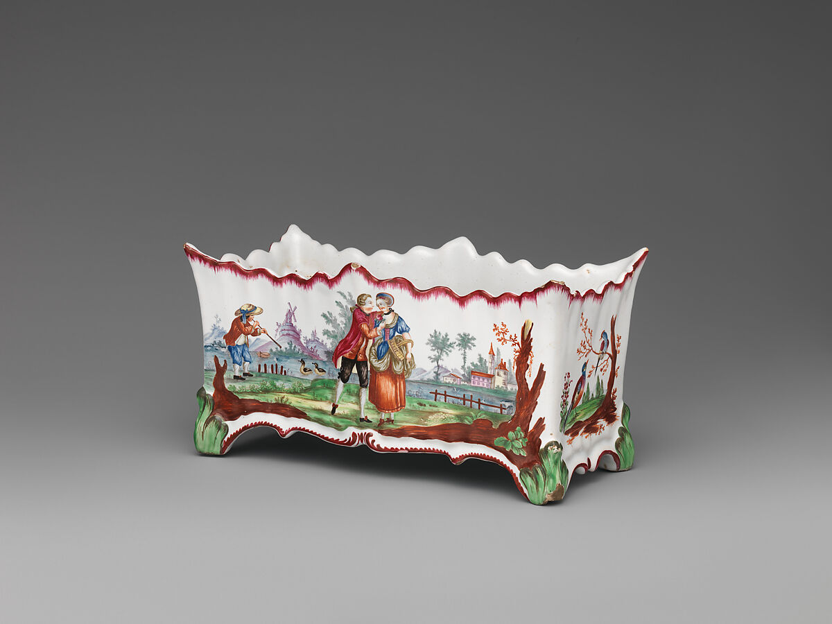 Jardinière, Levavasseur (French), Faience (tin-glazed earthenware), French, Rouen 