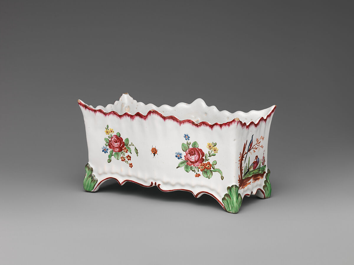 Jardinière, Levavasseur (French), Faience (tin-glazed earthenware), French, Rouen