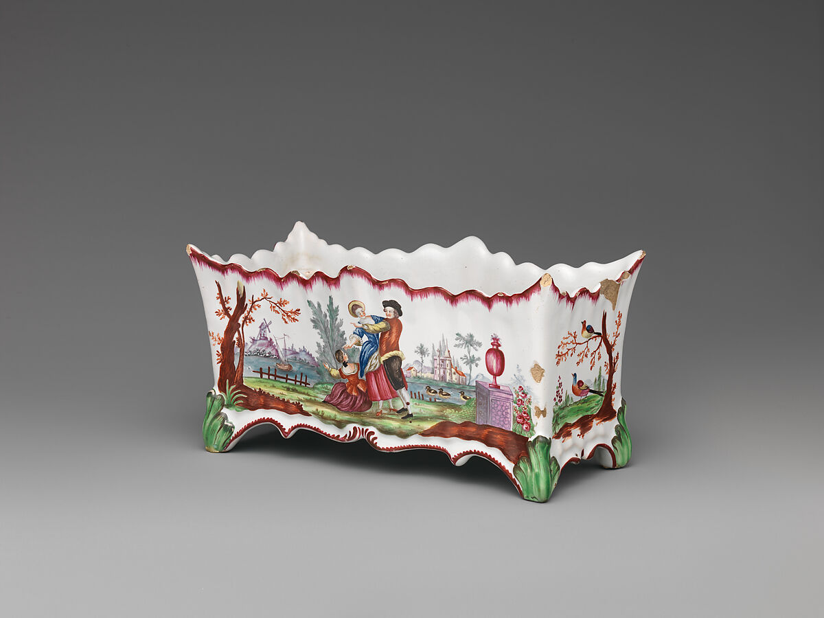 Jardinière, Levavasseur (French), Faience (tin-glazed earthenware), French, Rouen 