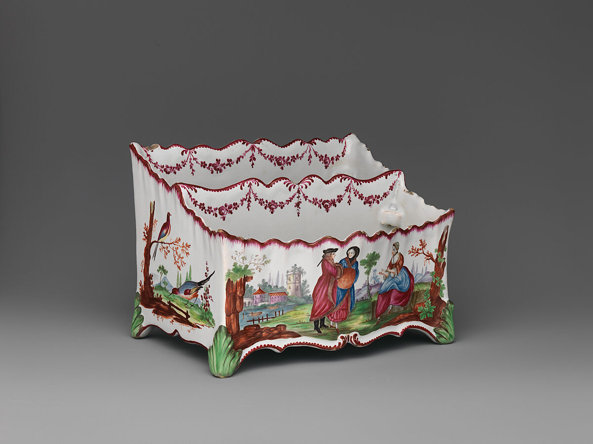 Jardinière, Levavasseur (French), Faience (tin-glazed earthenware), French, Rouen
