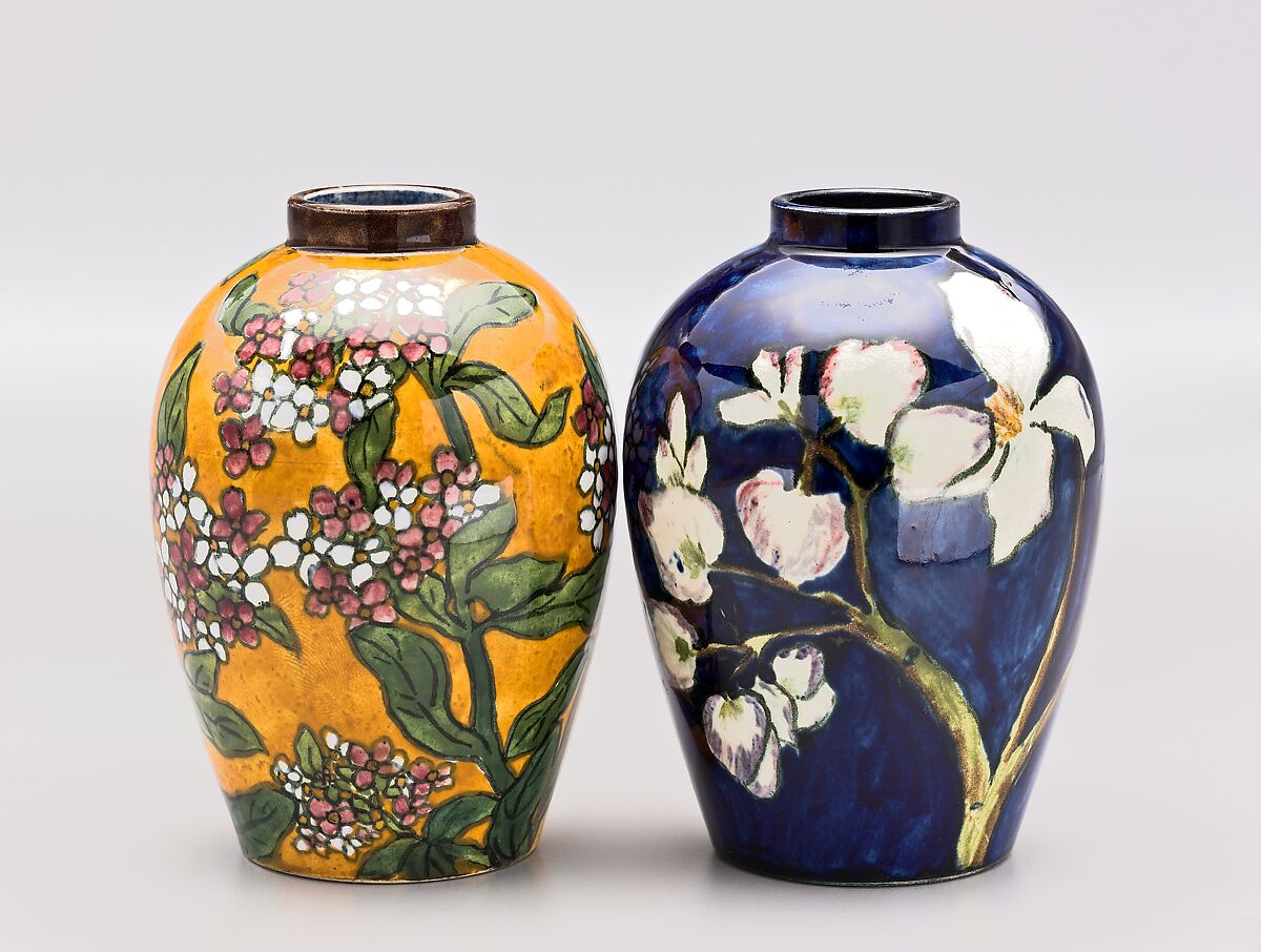 Vase, John Bennett (1840–1907), Earthenware, American 