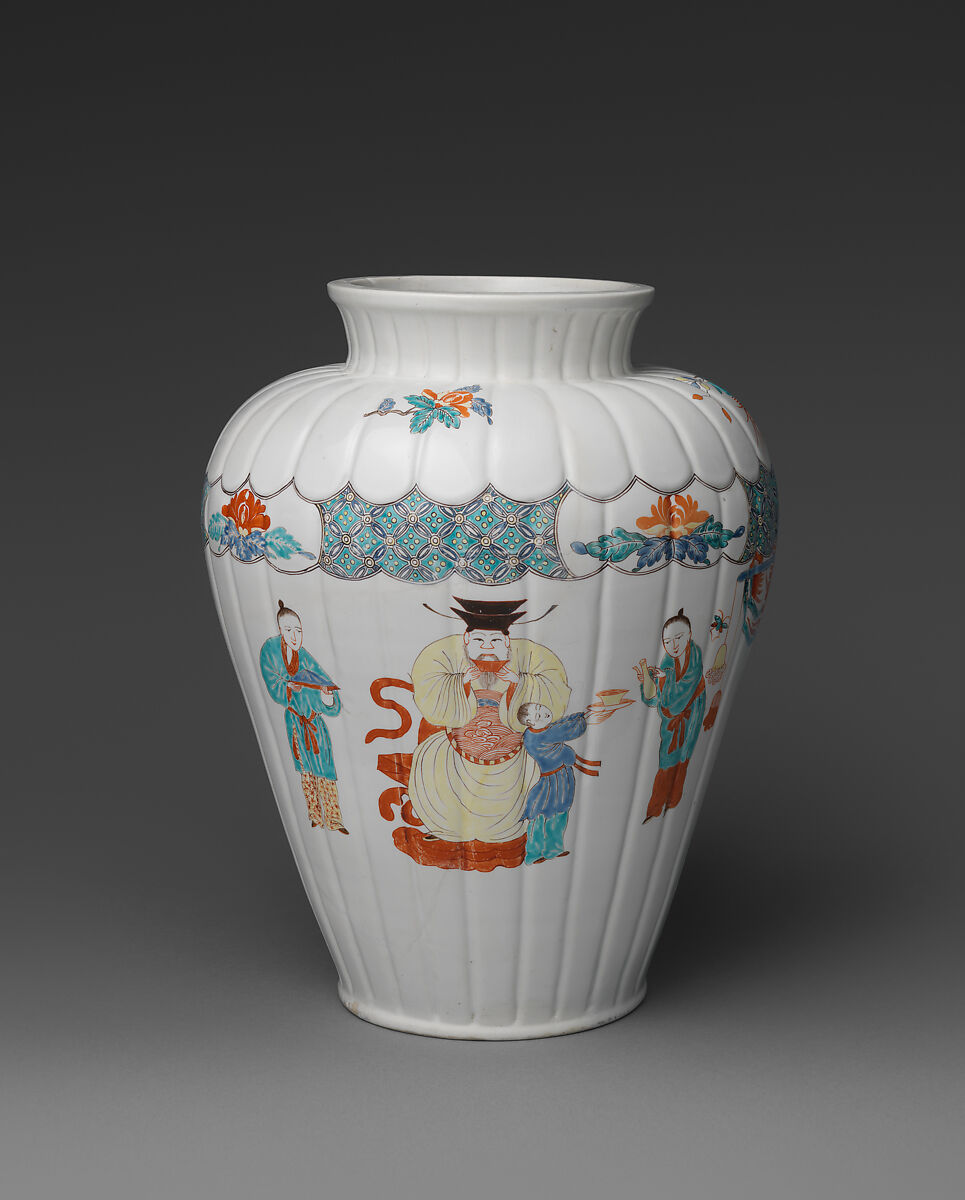 Jar, Chantilly (French), Tin-glazed soft-paste porcelain decorated in polychrome enamels, French, Chantilly