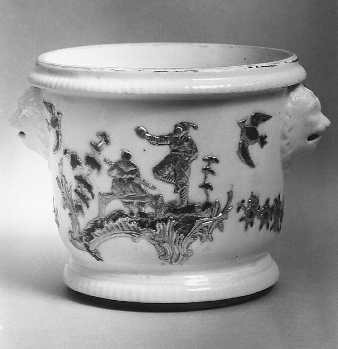 Bottle cooler, Soft-paste porcelain, possibly French 