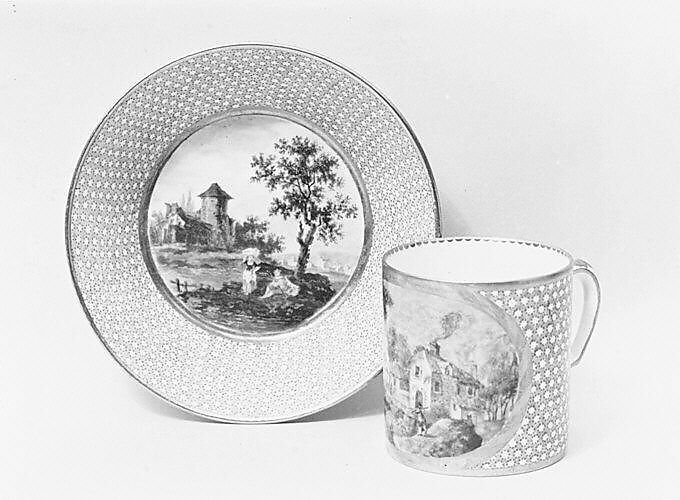Cup and saucer (gobelet litron et soucoupe), Sèvres Manufactory (French, 1740–present), Soft-paste porcelain, French, Sèvres 