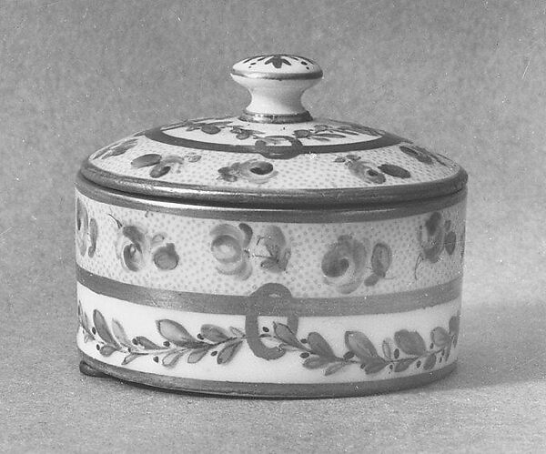 Pomade jar, Edmé Samson (French, 1810–1891), Hard-paste porcelain, French, Paris 
