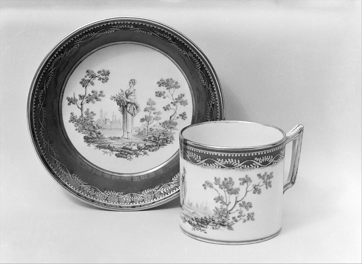 Cup and saucer, Possibly Tournai (Belgian, established ca. 1750), Soft-paste porcelain, possibly Belgian, Tournai 