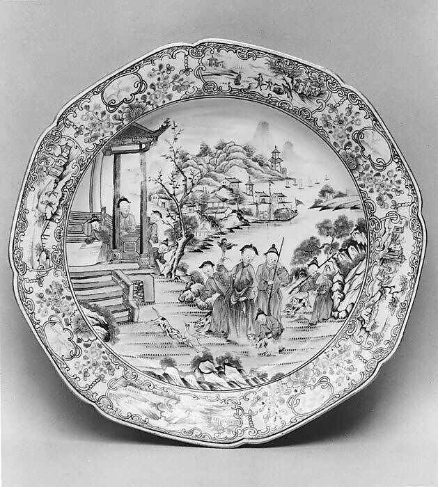 Plate, Soft-paste porcelain, Continental European 