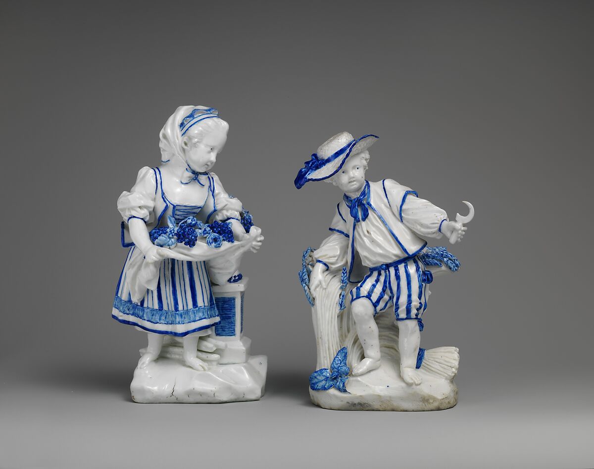 Girl in an Apron (La Fille au Tablier), Vincennes Manufactory (French, ca. 1740–1756), Soft-paste porcelain, French, Vincennes