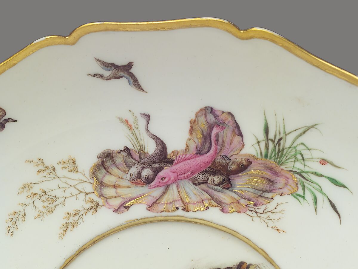 Broth bowl with cover and stand (écuelle ronde et plateau rond), Vincennes Manufactory (French, ca. 1740–1756), Soft-paste porcelain decorated in polychrome enamels, gold, French, Vincennes