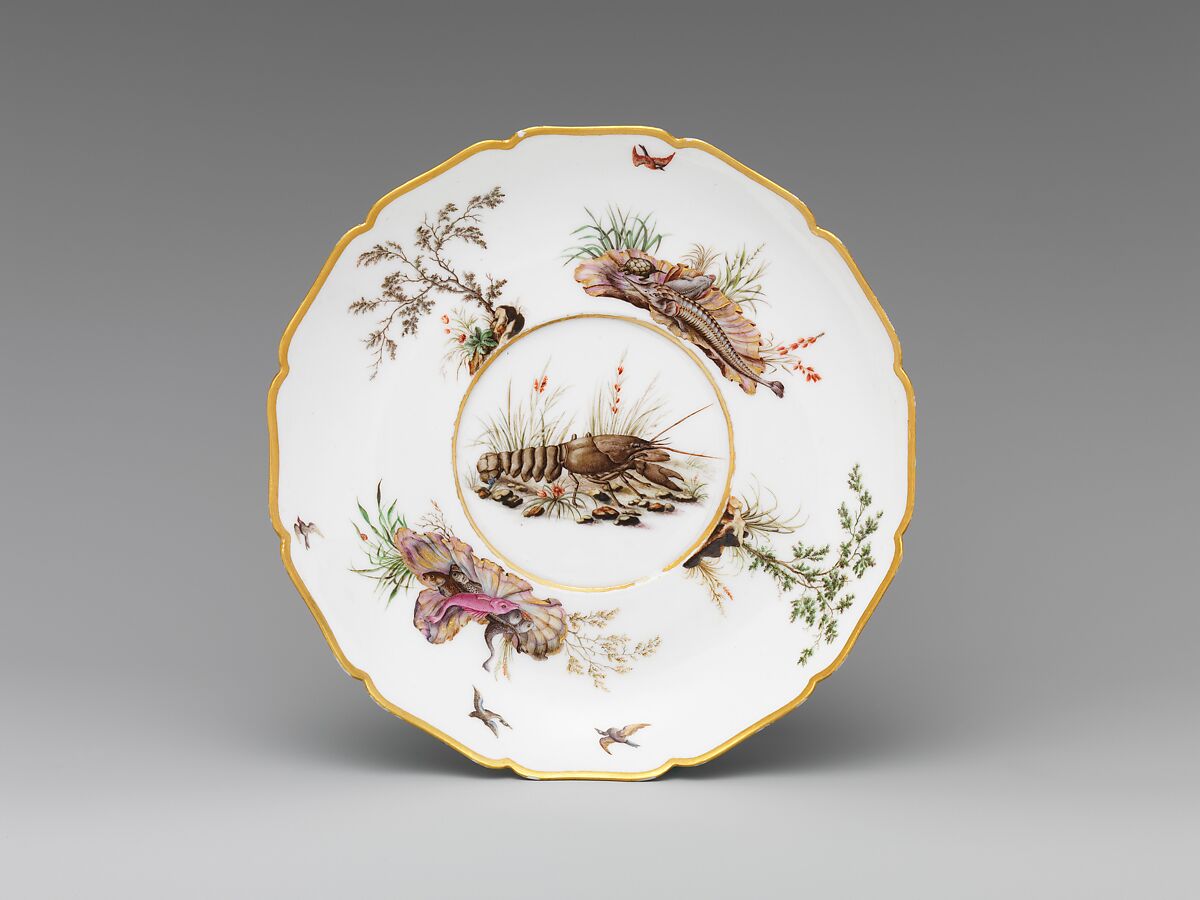 Broth bowl with cover and stand (écuelle ronde et plateau rond), Vincennes Manufactory (French, ca. 1740–1756), Soft-paste porcelain decorated in polychrome enamels, gold, French, Vincennes