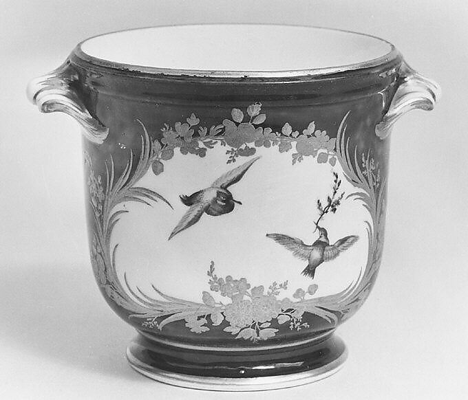Wine glass cooler (seau à verre), Vincennes Manufactory (French, ca. 1740–1756), Soft-paste porcelain, French, Vincennes 