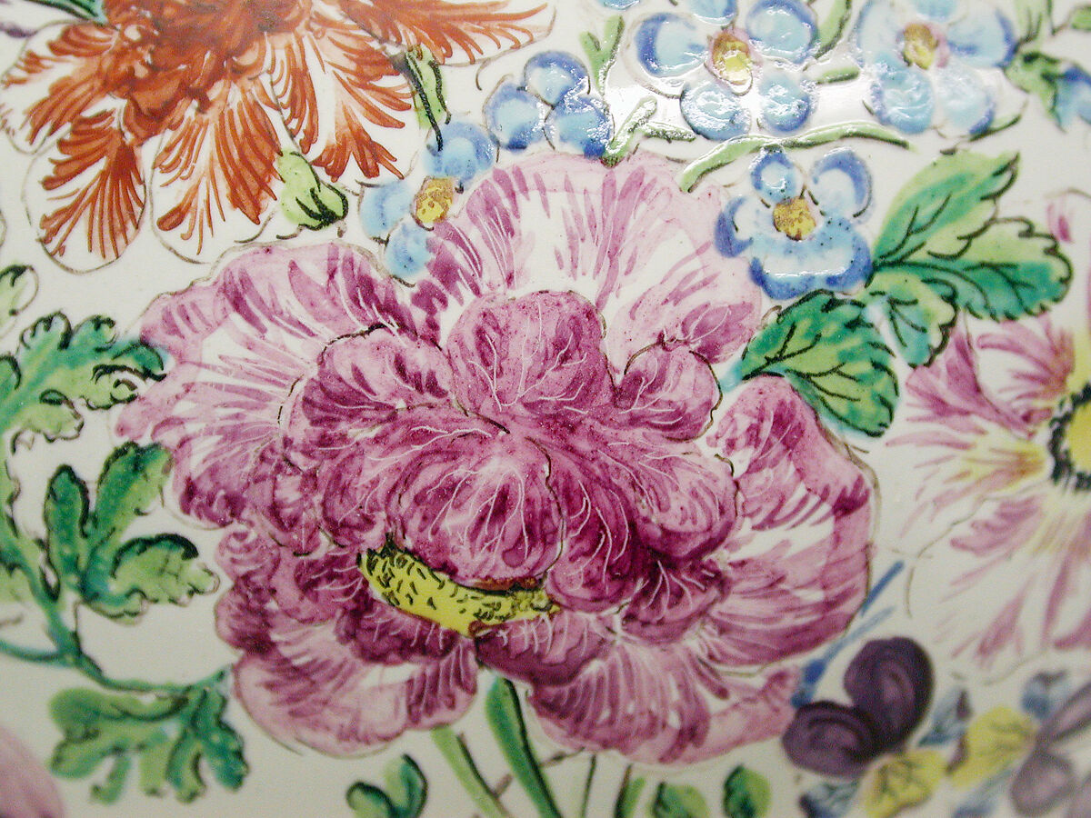 Jug (Enghalskrug), Bartholomäus Seuter (German, 1678–1754, active Augsburg), Tin-glazed earthenware, silver gilt, German, Augsburg