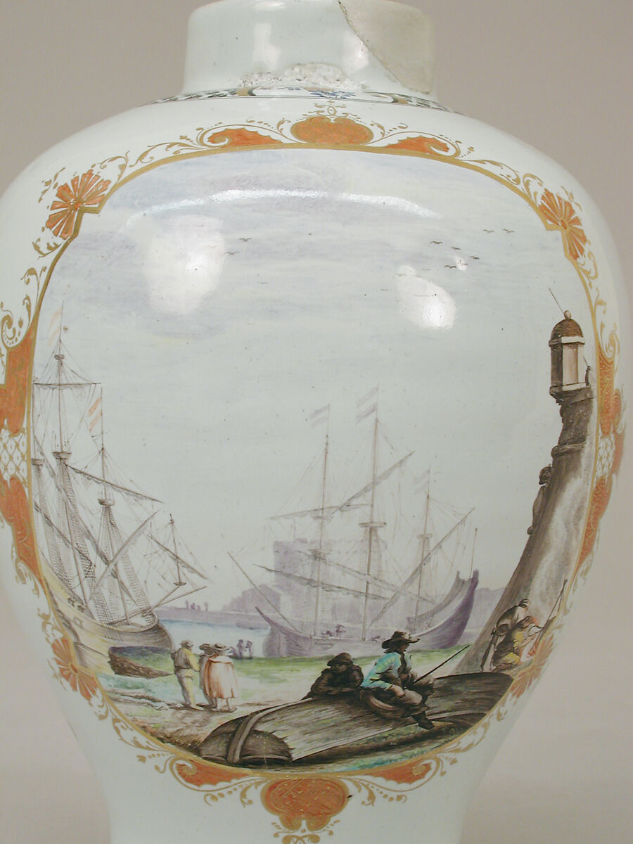 Vase, Adam Friedrich von Löwenfinck (German, 1714–1754), Tin-glazed earthenware, German, Fulda