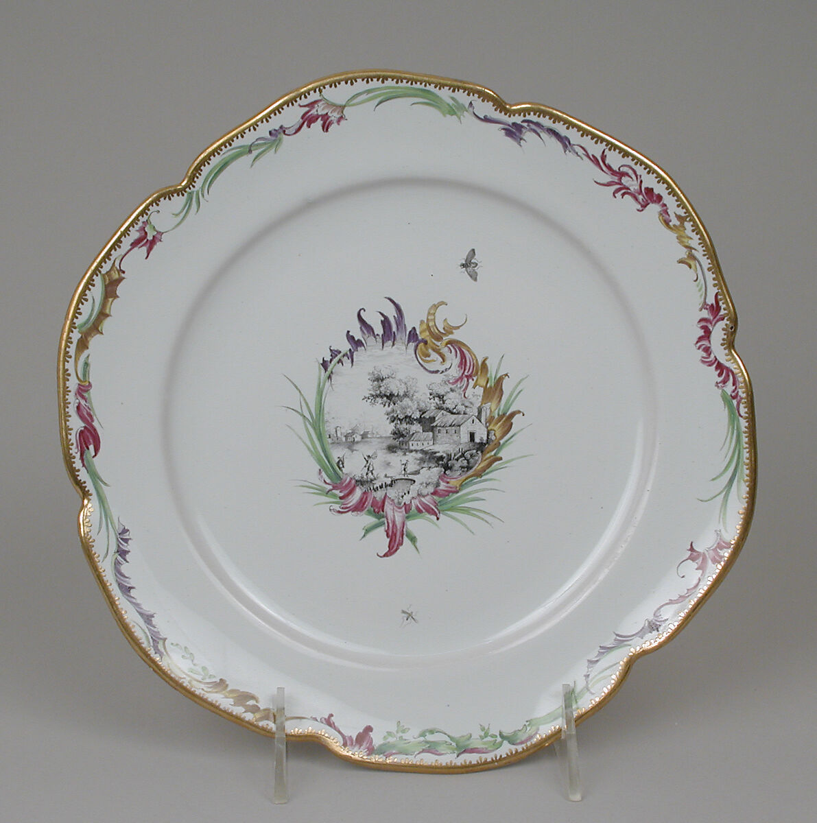 Plate, Faience (tin-glazed earthenware), French, Strasbourg 