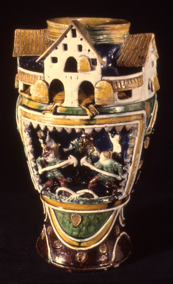 Jug, Workshop of Paul Preuning (German, active 1540–1550), Lead-glazed earthenware, German, Nuremberg