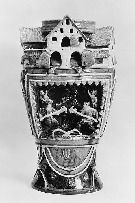 Jug, Workshop of Paul Preuning (German, active 1540–1550), Lead-glazed earthenware, German, Nuremberg