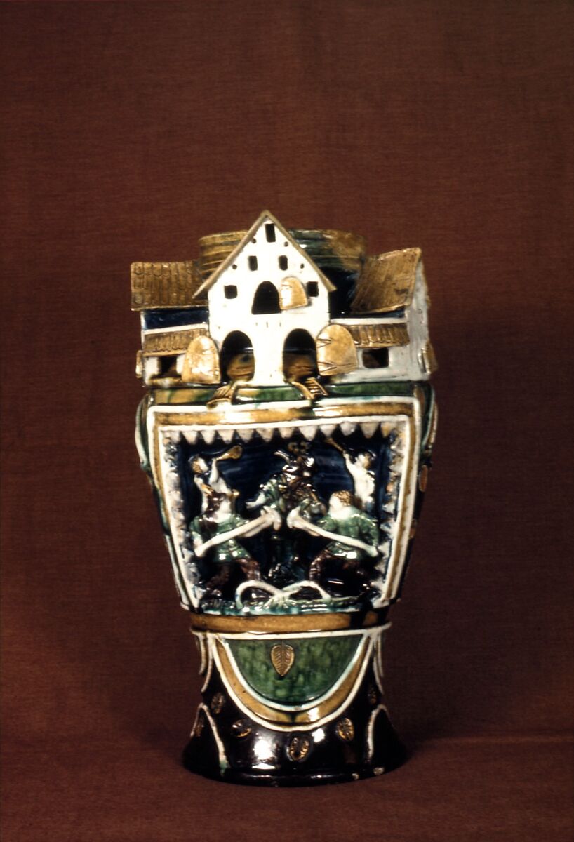 Jug, Workshop of Paul Preuning (German, active 1540–1550), Lead-glazed earthenware, German, Nuremberg