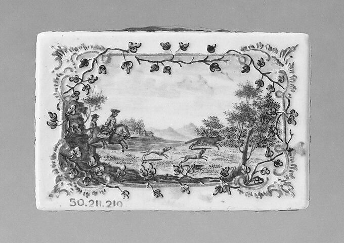 Snuffbox, Fürstenberg Porcelain Manufactory (German, founded 1747), Hard-paste porcelain, silver-gilt mounts, German, Fürstenberg