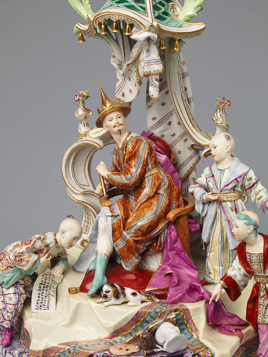 The Chinese Emperor, Höchst Manufactory (German, 1746–1796), Hard-paste porcelain decorated in polychrome enamels, gold, German, Höchst