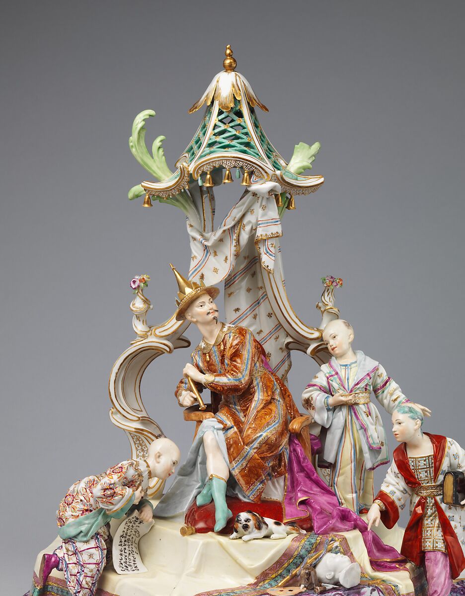 The Chinese Emperor, Höchst Manufactory (German, 1746–1796), Hard-paste porcelain decorated in polychrome enamels, gold, German, Höchst