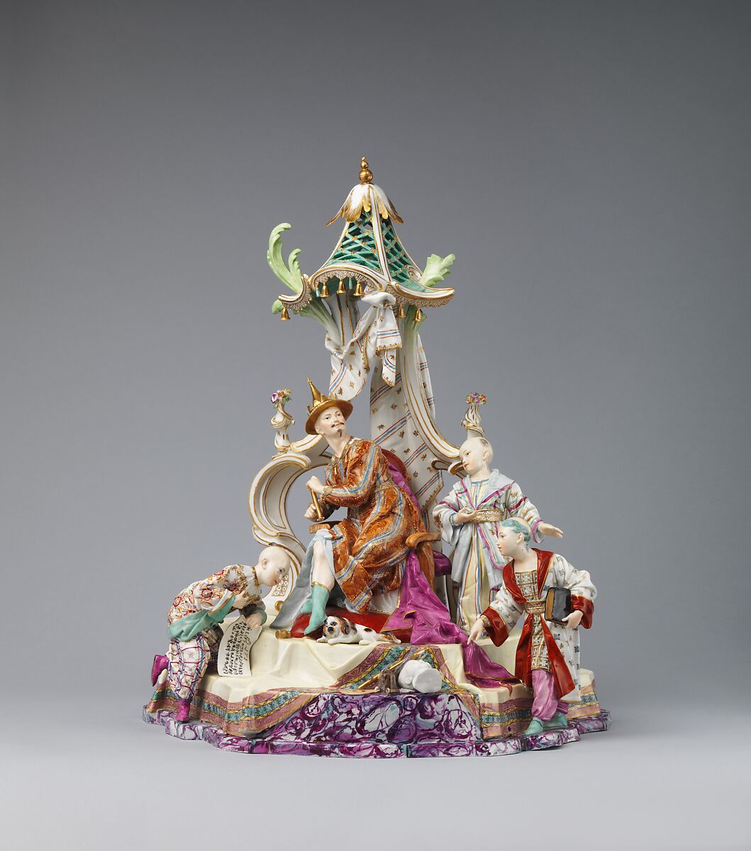 The Chinese Emperor, Höchst Manufactory (German, 1746–1796), Hard-paste porcelain decorated in polychrome enamels, gold, German, Höchst 