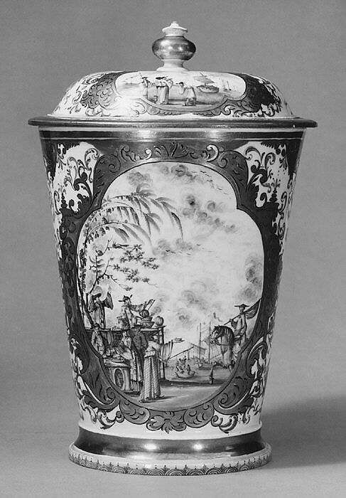 Beaker with cover, Meissen Manufactory (German, 1710–present), Hard-paste porcelain, German, Meissen 