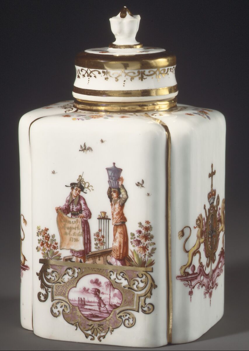 Tea caddy with cover, Meissen Manufactory (German, 1710–present), Hard-paste porcelain, German, Meissen 