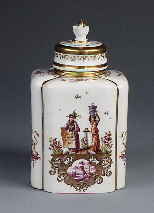 Tea caddy with cover, Meissen Manufactory (German, 1710–present), Hard-paste porcelain, German, Meissen