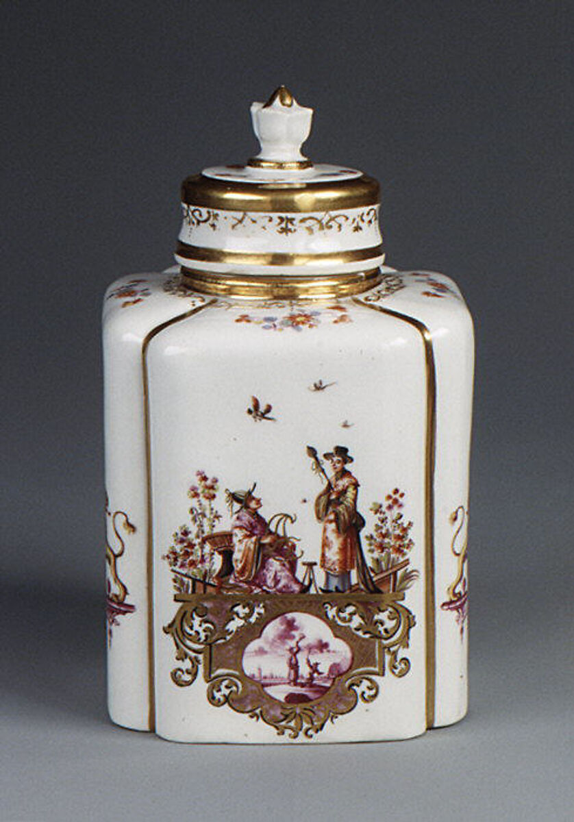 Tea caddy with cover, Meissen Manufactory (German, 1710–present), Hard-paste porcelain, German, Meissen